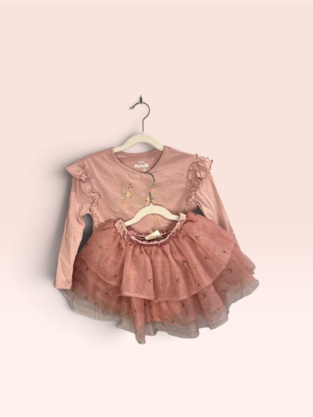 Disney Dusty Pink Ruffle Ballet Set with Gold Star Accents
